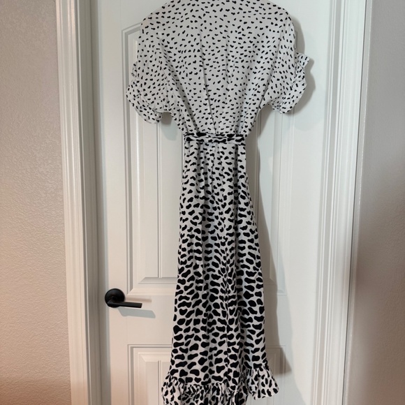 Corey Lynn Calter Polka Dot Ruffle Midi Dress – Size XS - Picture 3 of 3